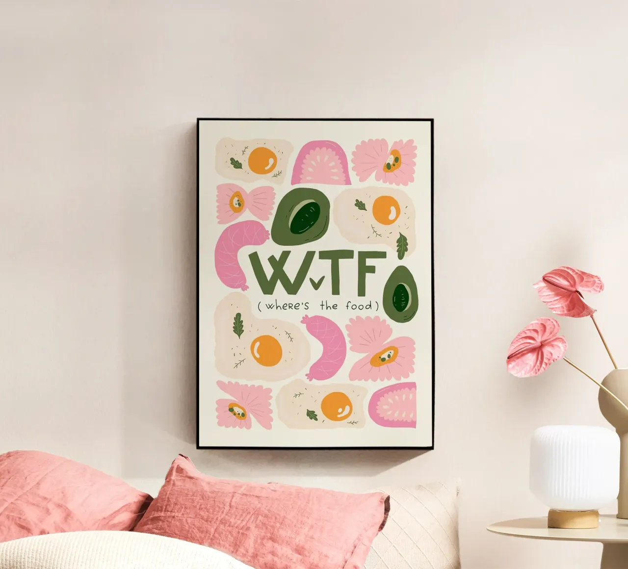 WTF - Wo ist das Essen? Acryl-Glas von bazi