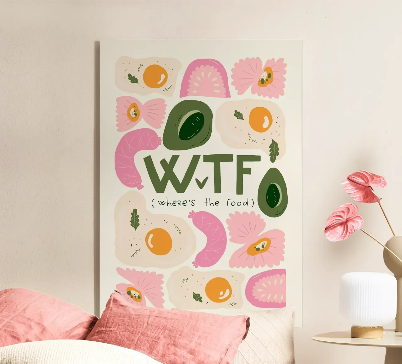 WTF - Wo ist das Essen? Acryl-Glas von bazi