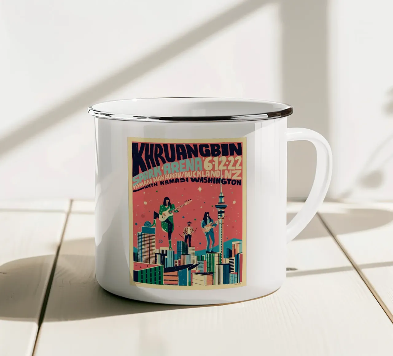 Dove le culture si scontrano in armonia Poster di Khruangbin tazza in smalto da mamass