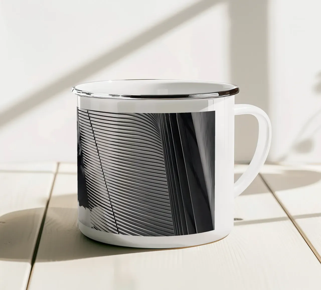 Monocromo New York City Manhattan Trade World Center s&w tazza in smalto da DiveDuke