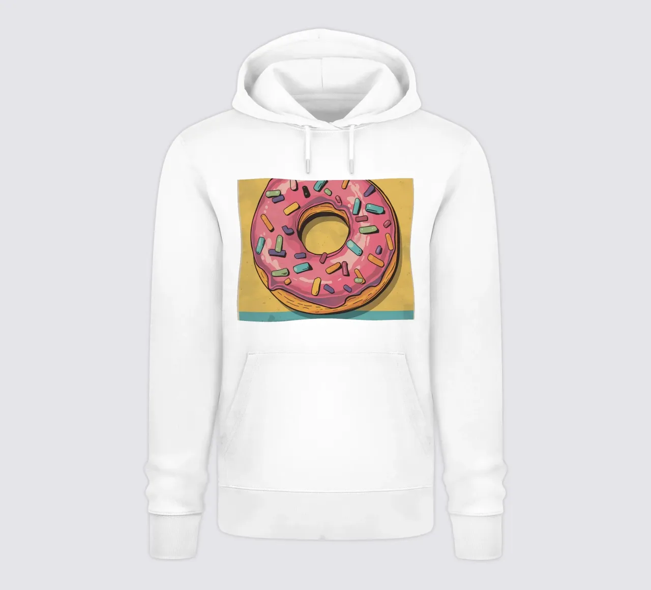 Ciambella ghiacciata rosa " Non preoccuparti, sii felice " felpa con cappuccio da DesignDoodle