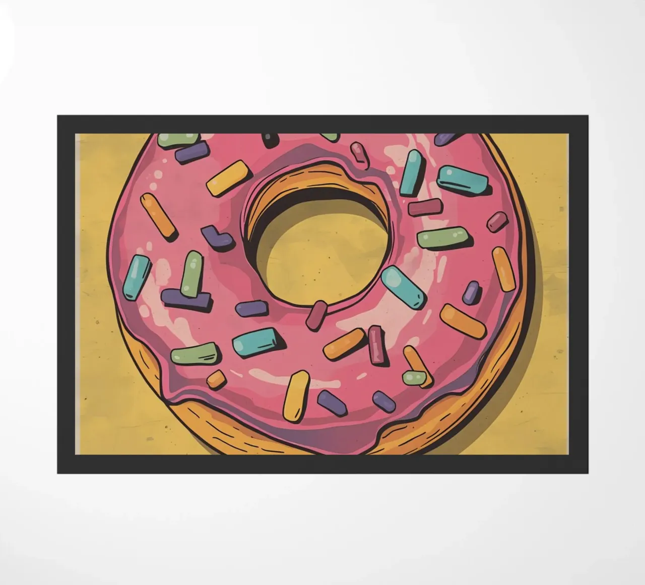 Ciambella ghiacciata rosa " Non preoccuparti, sii felice " zerbino da DesignDoodle