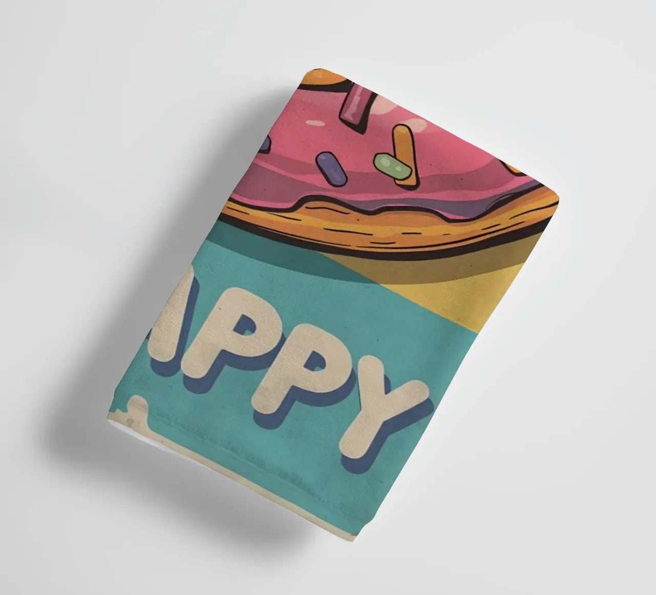 Donut glacé rose " Donut Worry, Be Happy " (Ne vous inquiétez pas, soyez heureux) serviette de bain de DesignDoodle