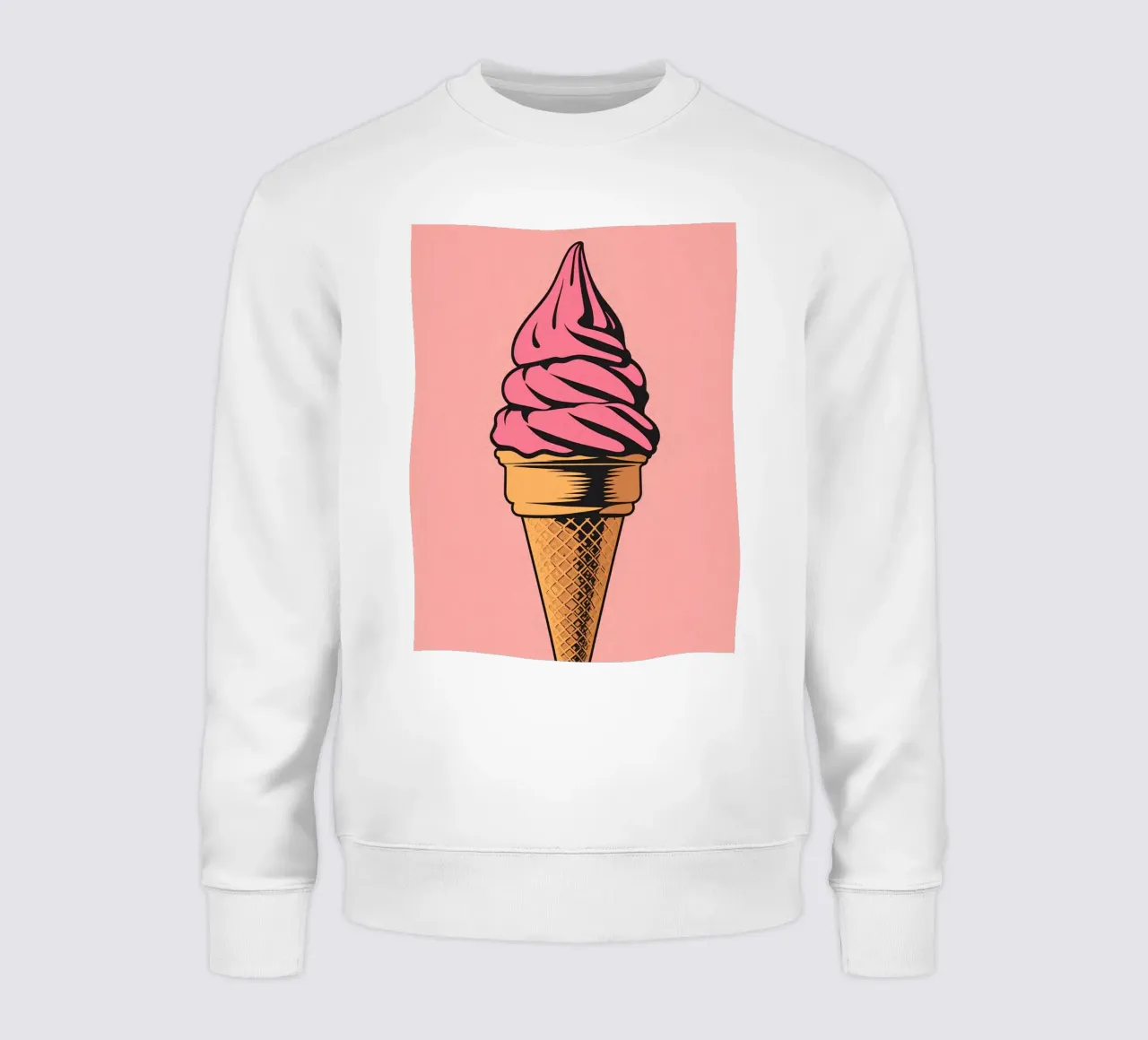 Rosa Soft-Serve-Eiscreme-Tüte Sweatshirt von DesignDoodle