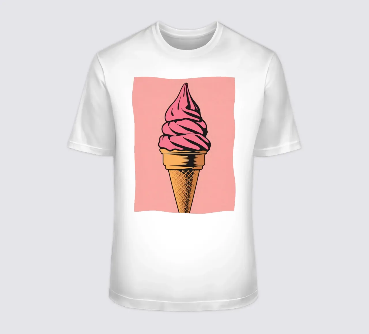 Cono gelato soft serve rosa t-shirt da DesignDoodle