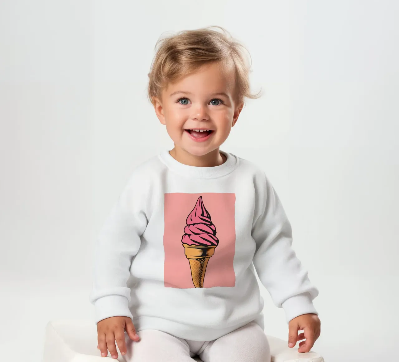 Cono gelato soft serve rosa felpa neonato da DesignDoodle
