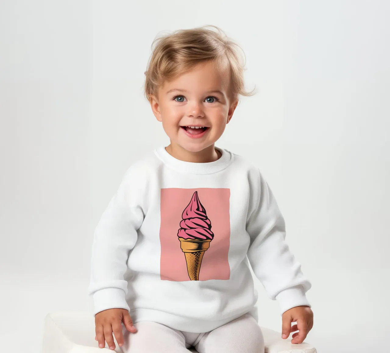 Cono gelato soft serve rosa felpa neonato da DesignDoodle