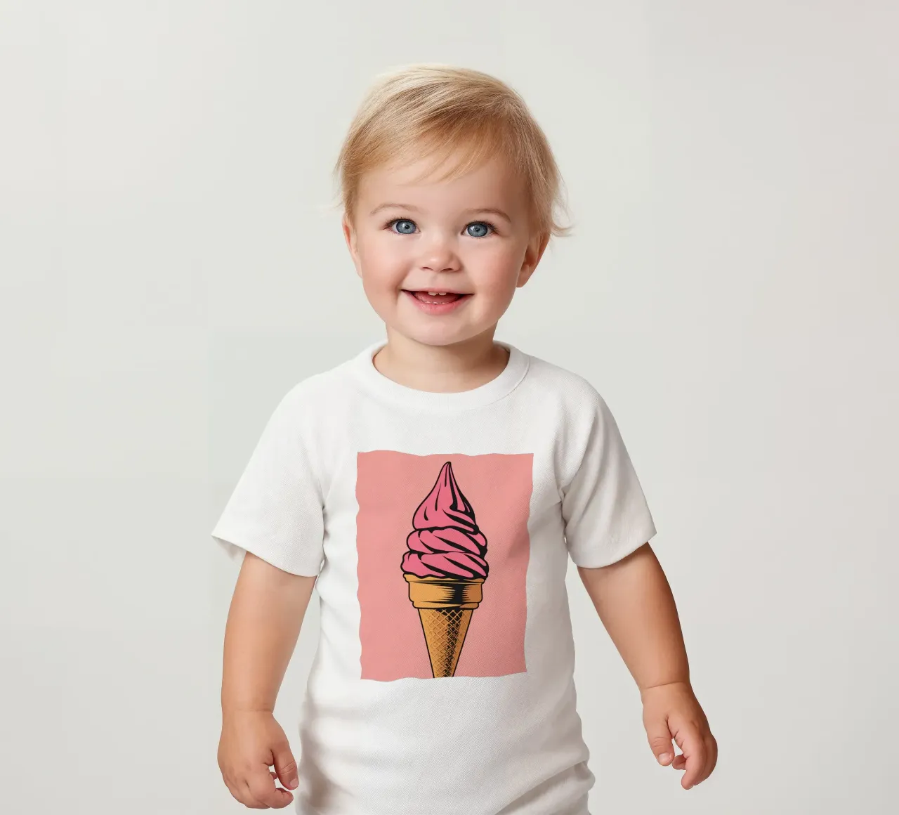 Cono gelato soft serve rosa maglietta neonato da DesignDoodle