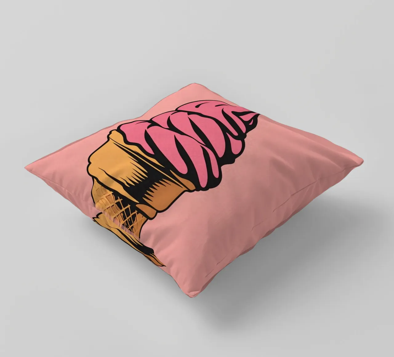 Cono gelato soft serve rosa cuscino da DesignDoodle