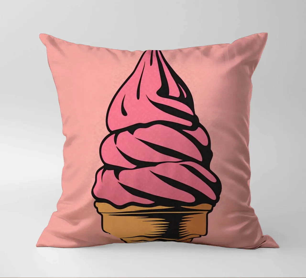 Cono gelato soft serve rosa cuscino da DesignDoodle