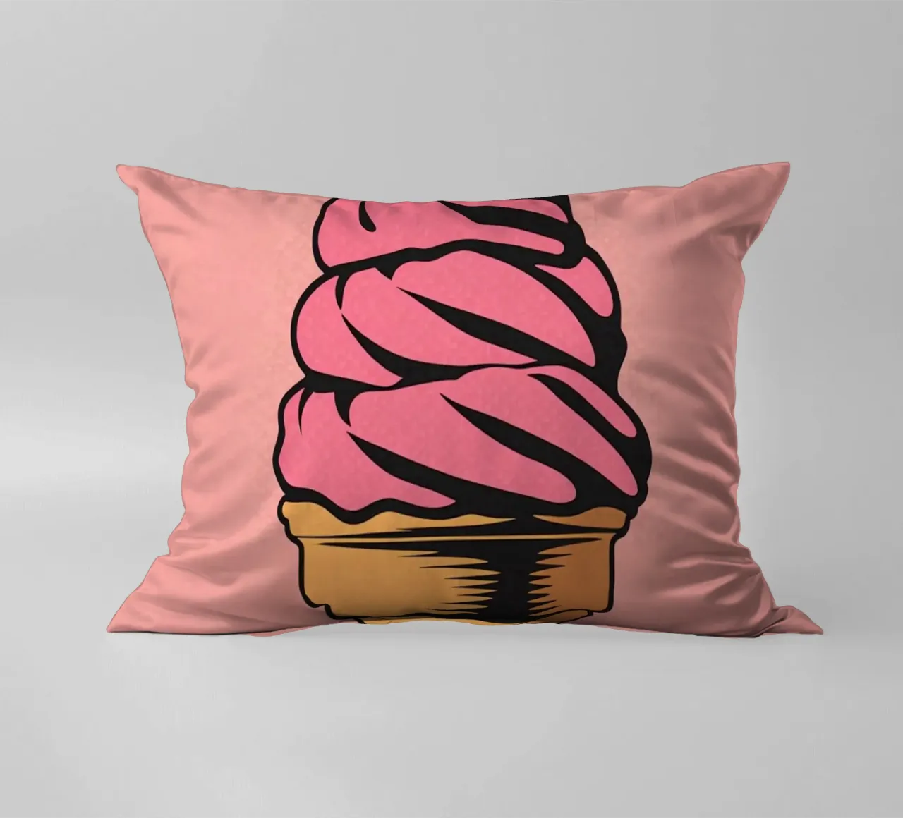 Cono gelato soft serve rosa cuscino da DesignDoodle