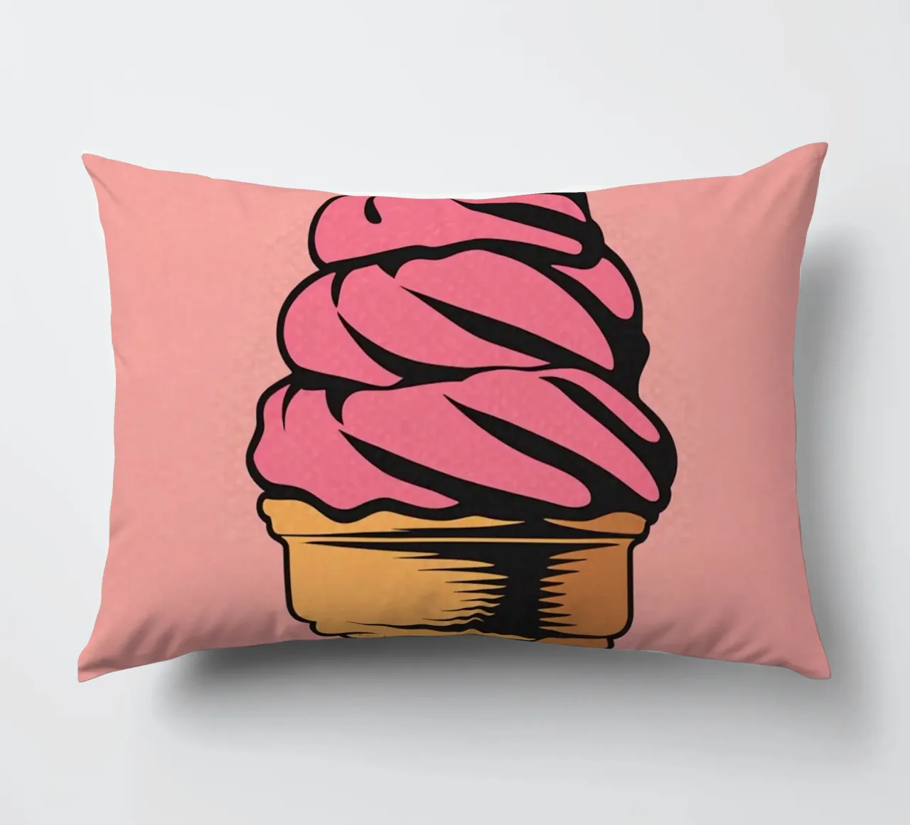 Cono gelato soft serve rosa cuscino da DesignDoodle