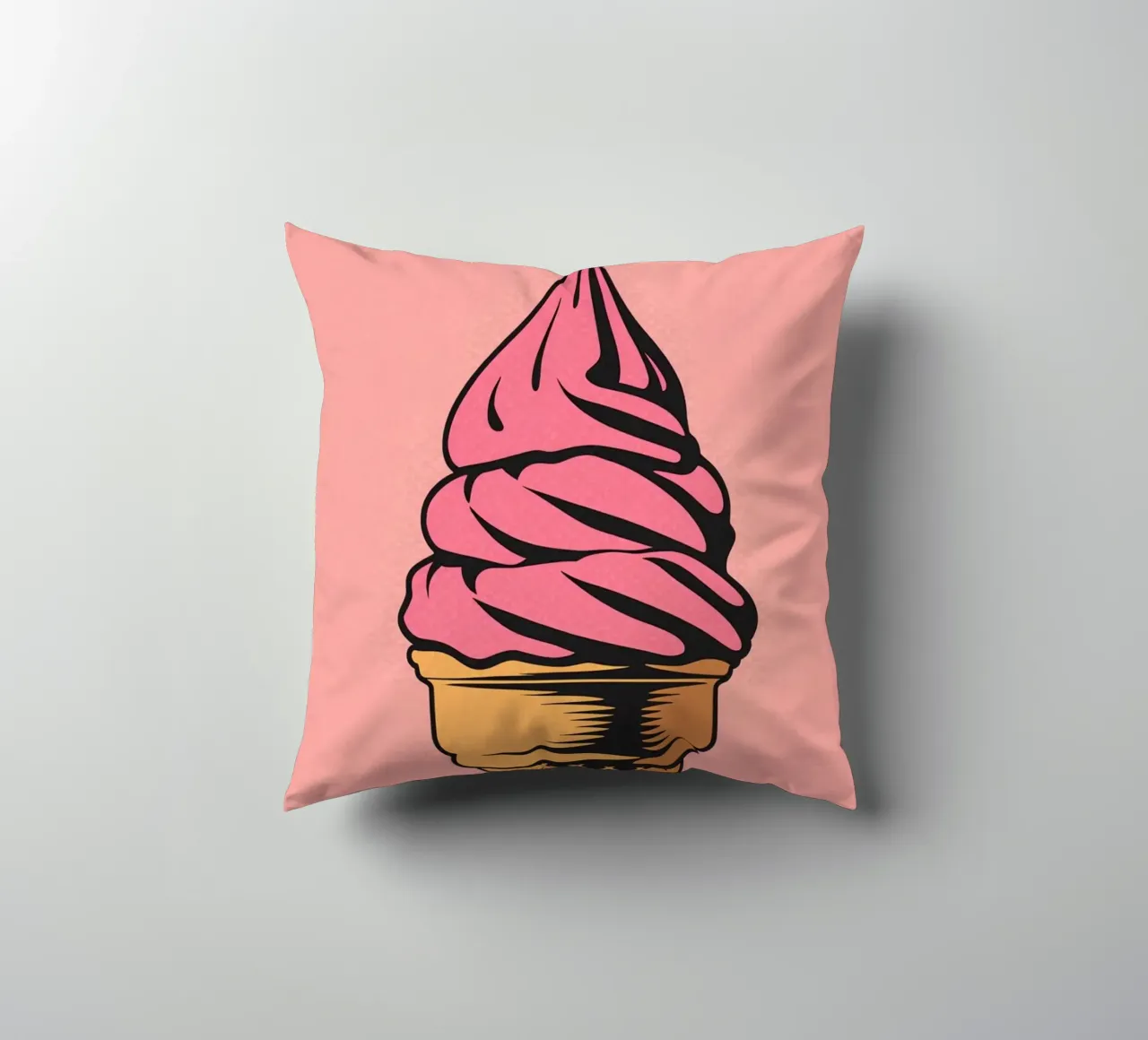 Cono gelato soft serve rosa cuscino da DesignDoodle