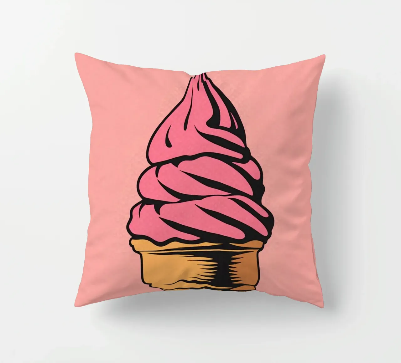Cono gelato soft serve rosa cuscino da DesignDoodle