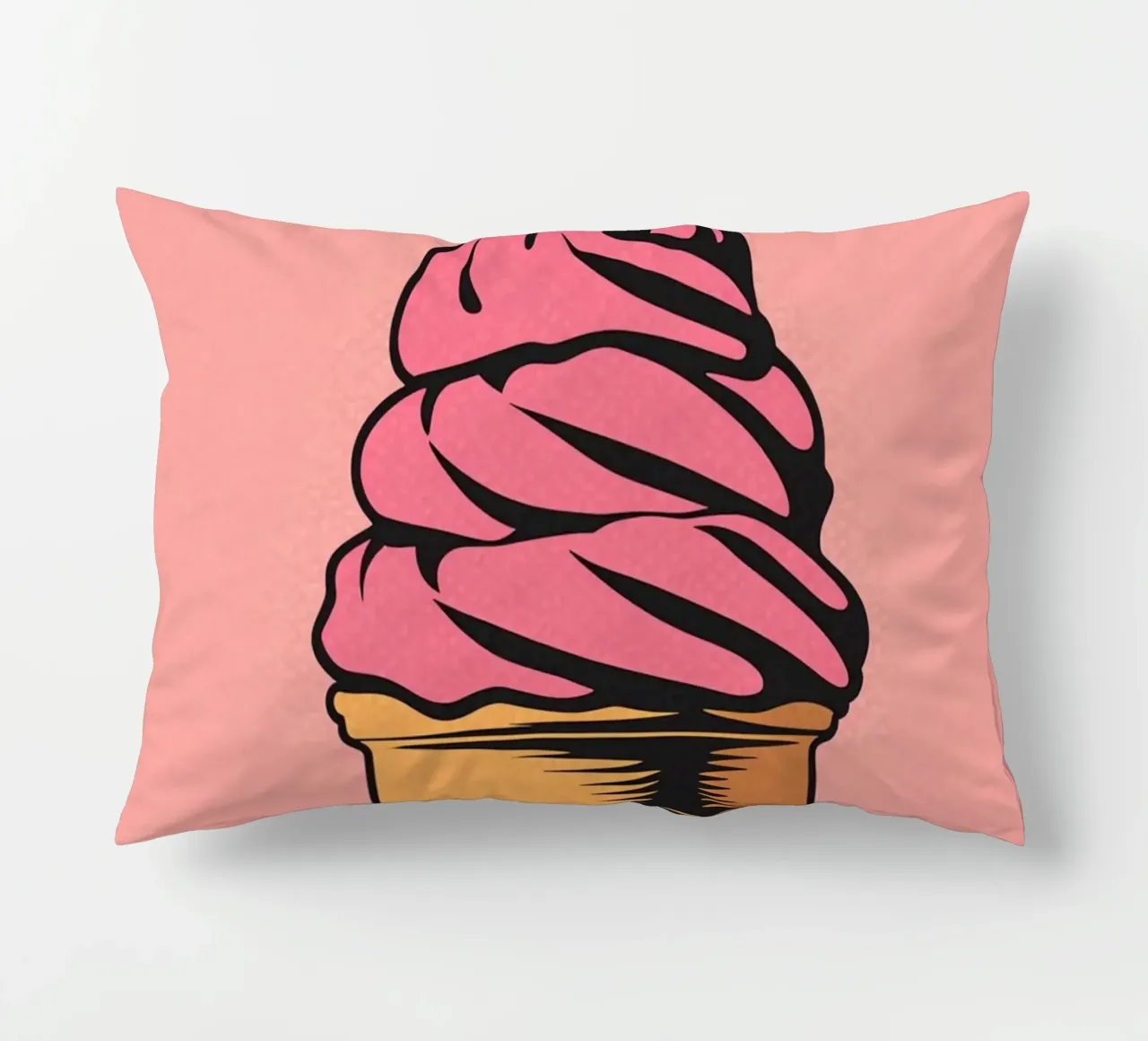 Cono gelato soft serve rosa cuscino da DesignDoodle