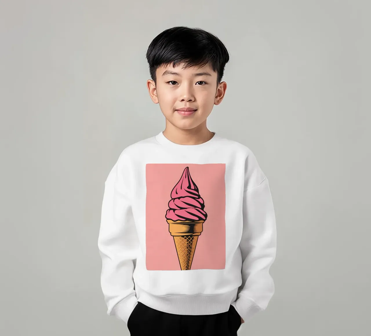 Cono gelato soft serve rosa felpa bambino da DesignDoodle