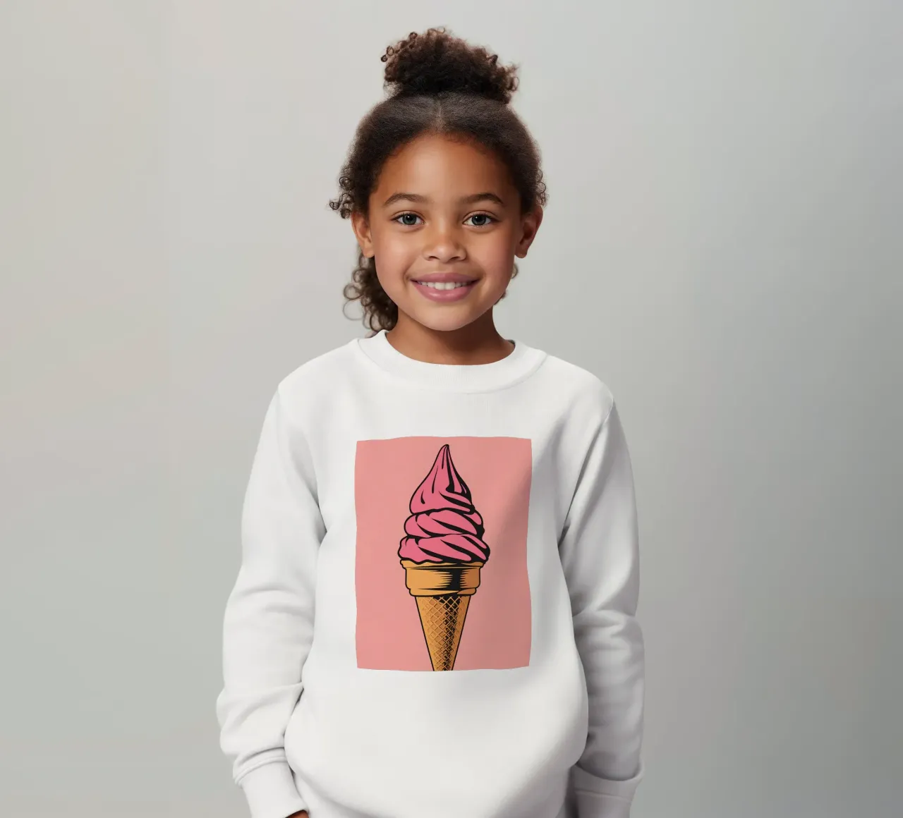 Cono gelato soft serve rosa felpa bambino da DesignDoodle