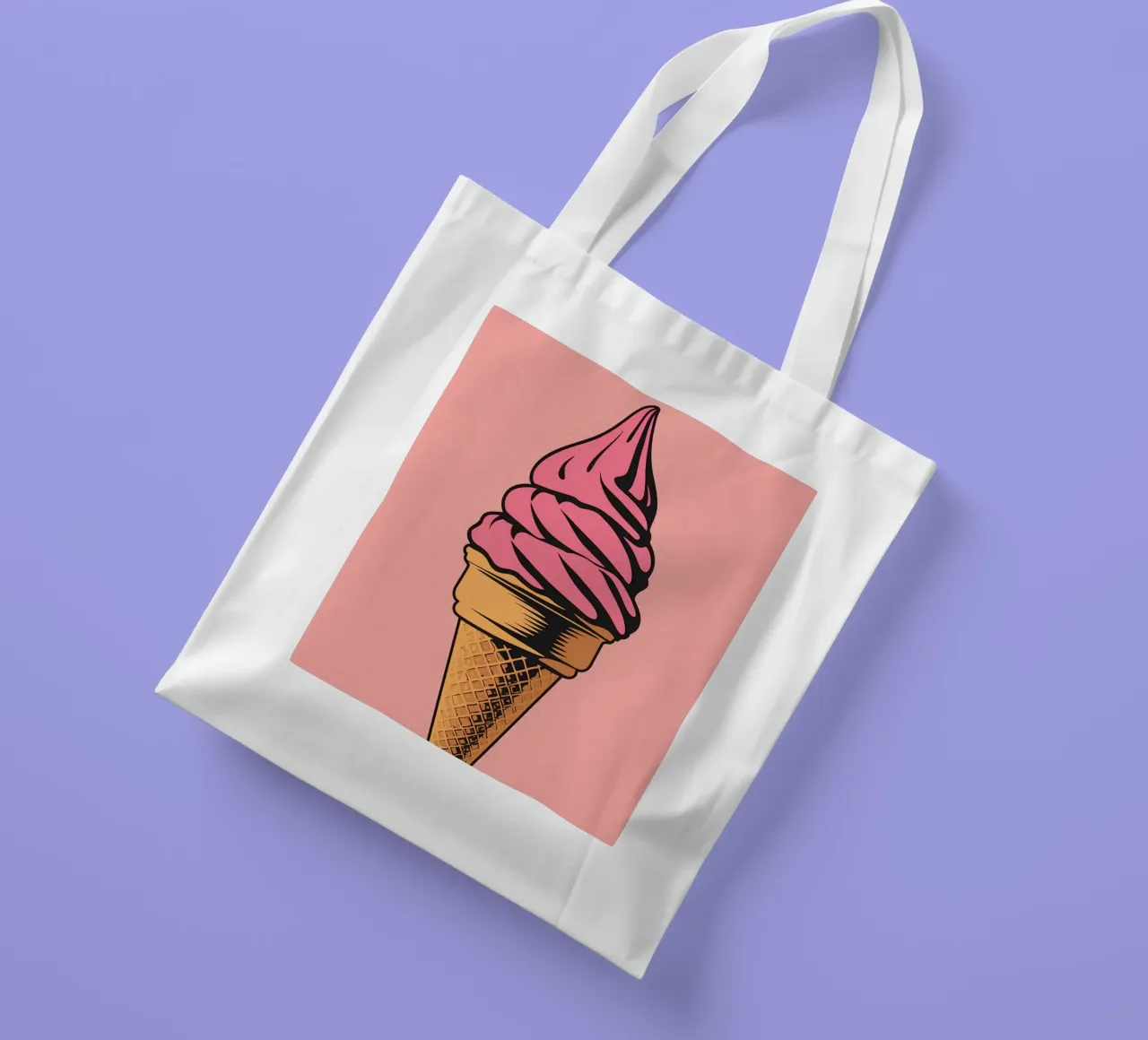 Cono gelato soft serve rosa borsa in juta da DesignDoodle