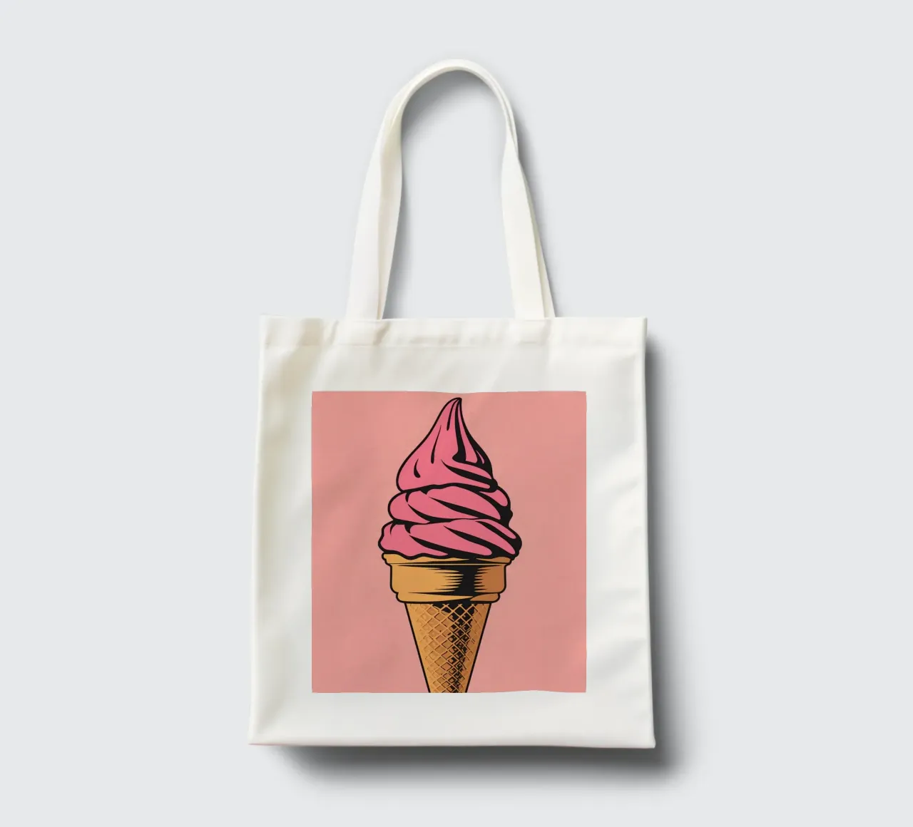 Cono gelato soft serve rosa borsa in juta da DesignDoodle