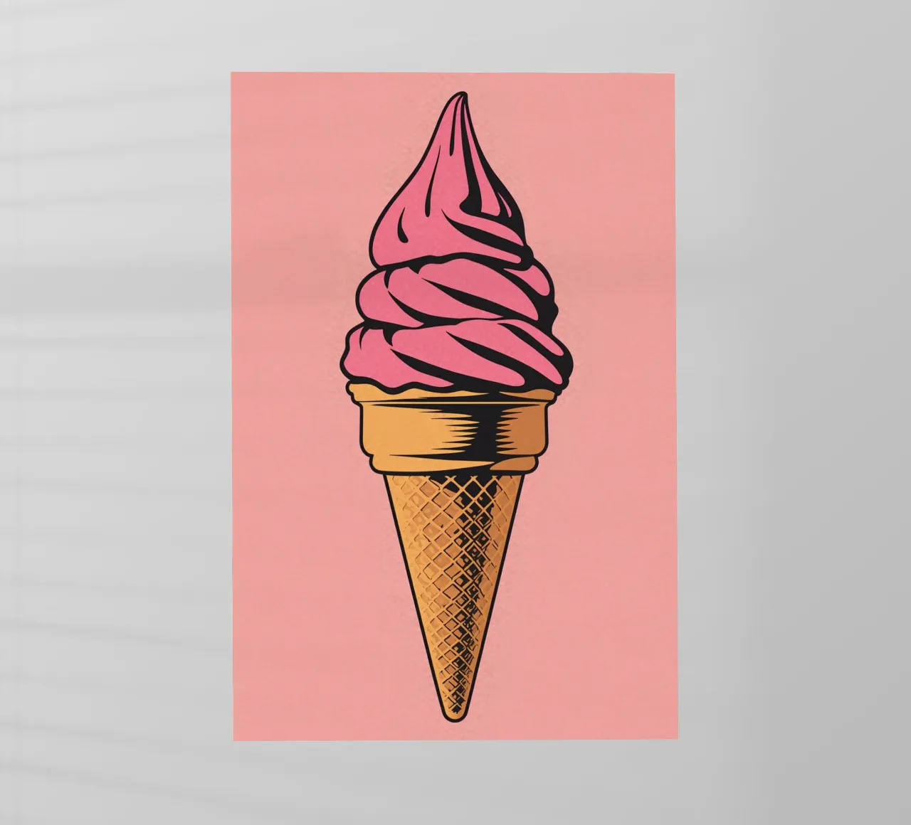 Cono gelato soft serve rosa pellicola backlit da DesignDoodle