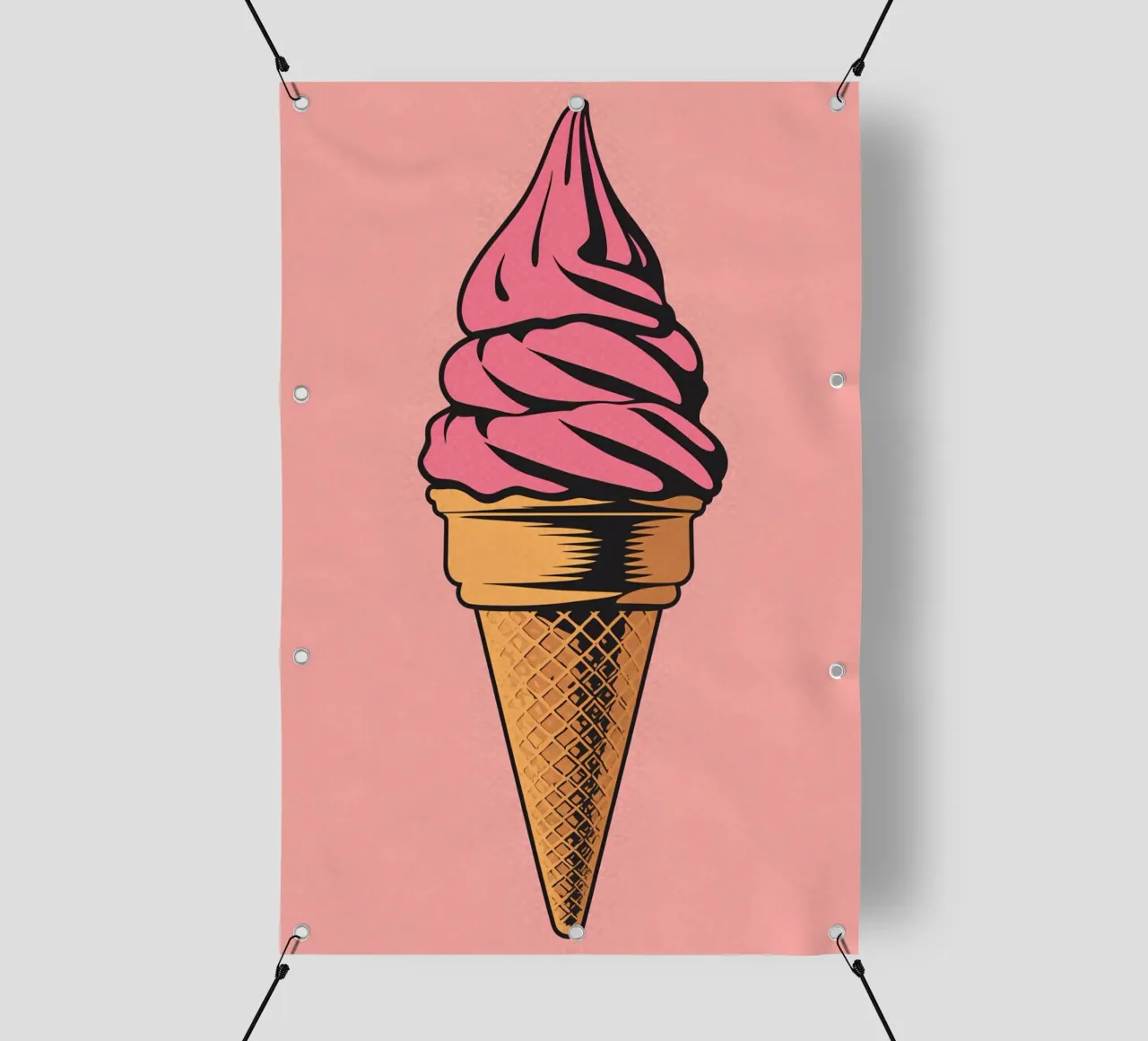 Cono gelato soft serve rosa telo in pvc da DesignDoodle