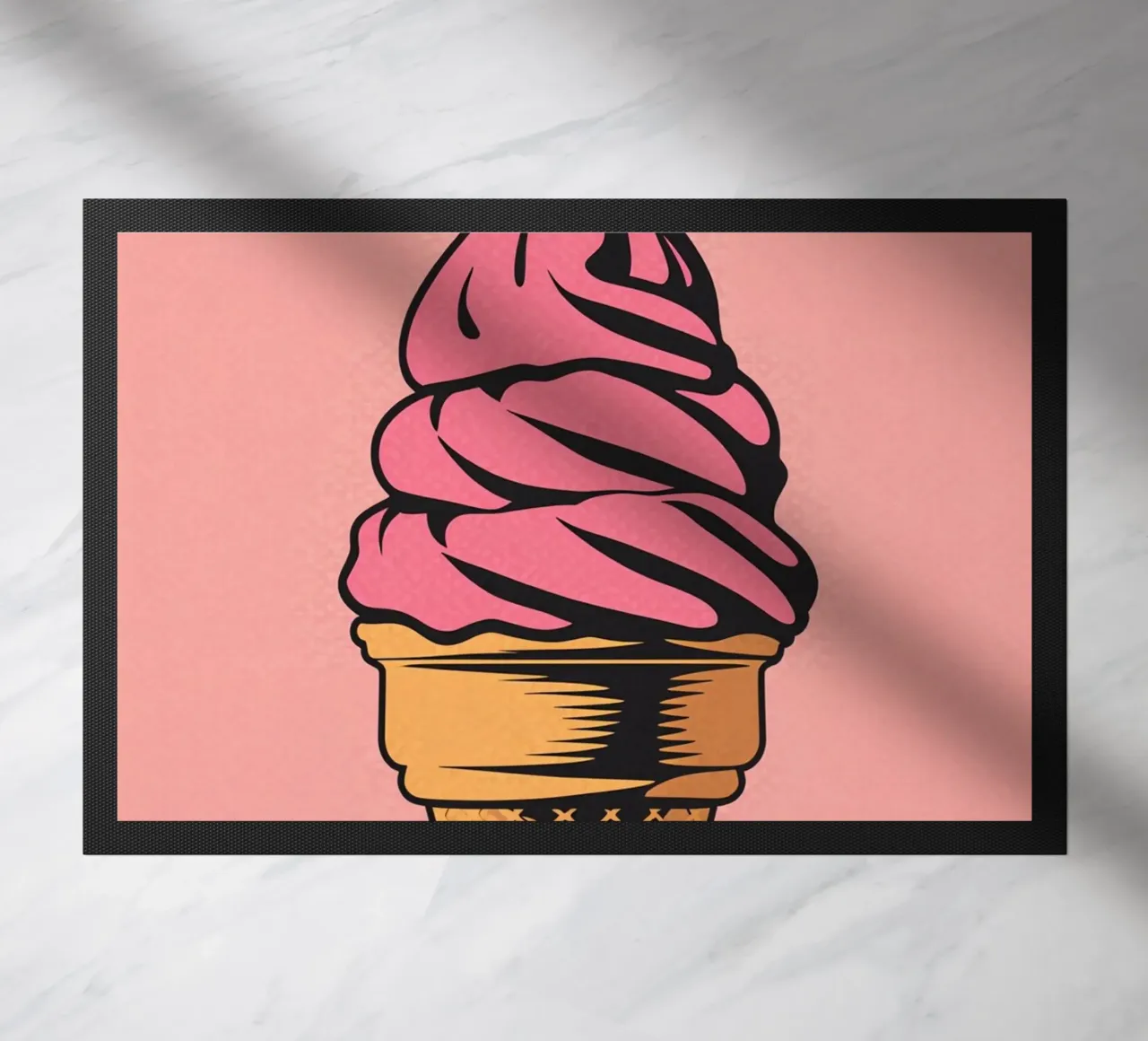Cono gelato soft serve rosa zerbino da DesignDoodle