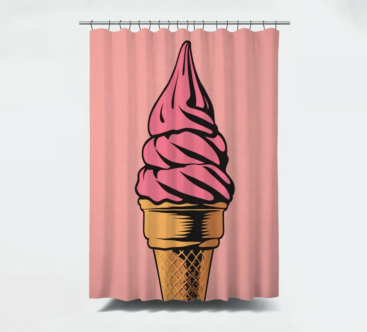 Rosa Soft-Serve-Eiscreme-Tüte Duschvorhang von DesignDoodle
