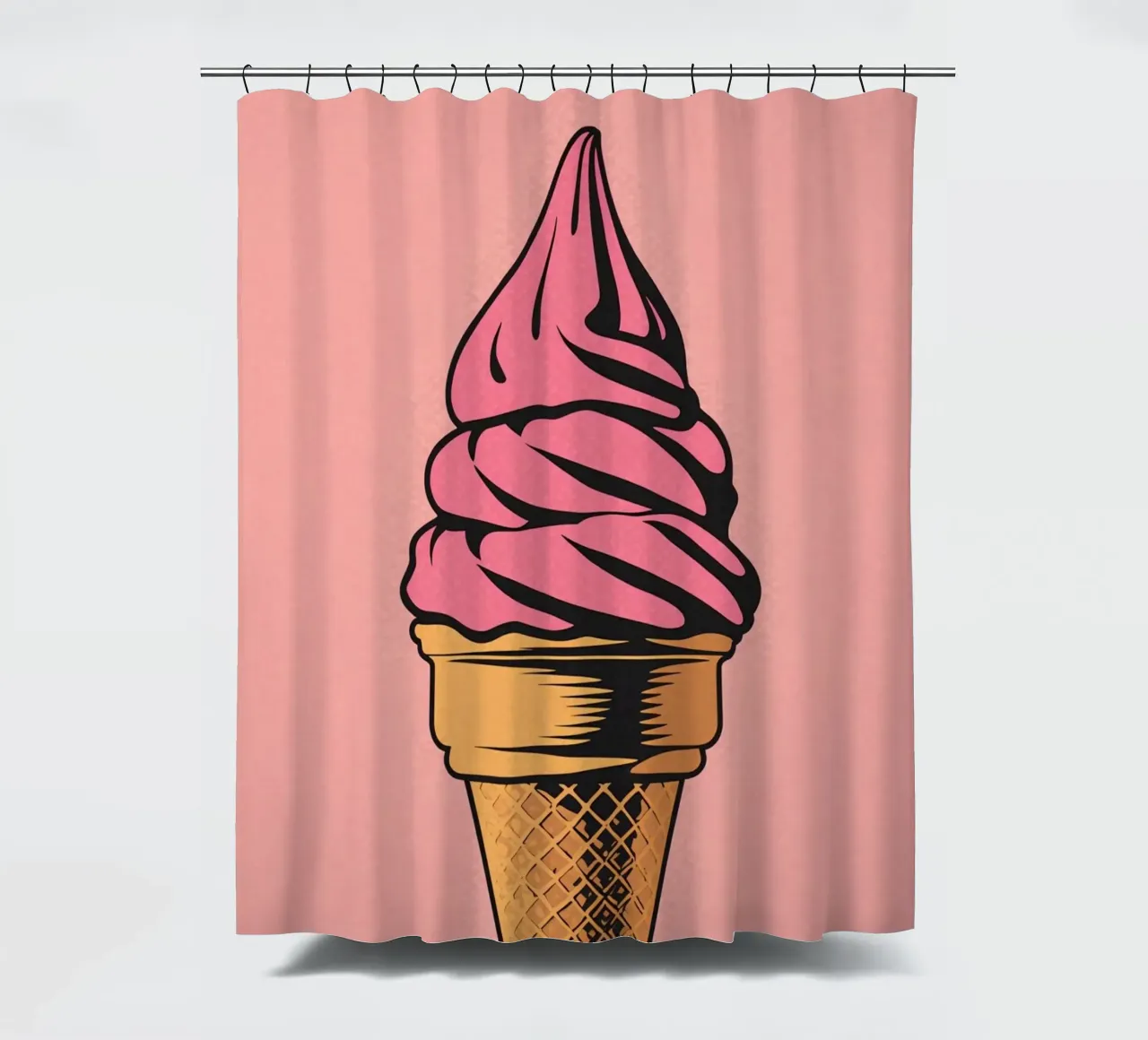 Rosa Soft-Serve-Eiscreme-Tüte Duschvorhang von DesignDoodle