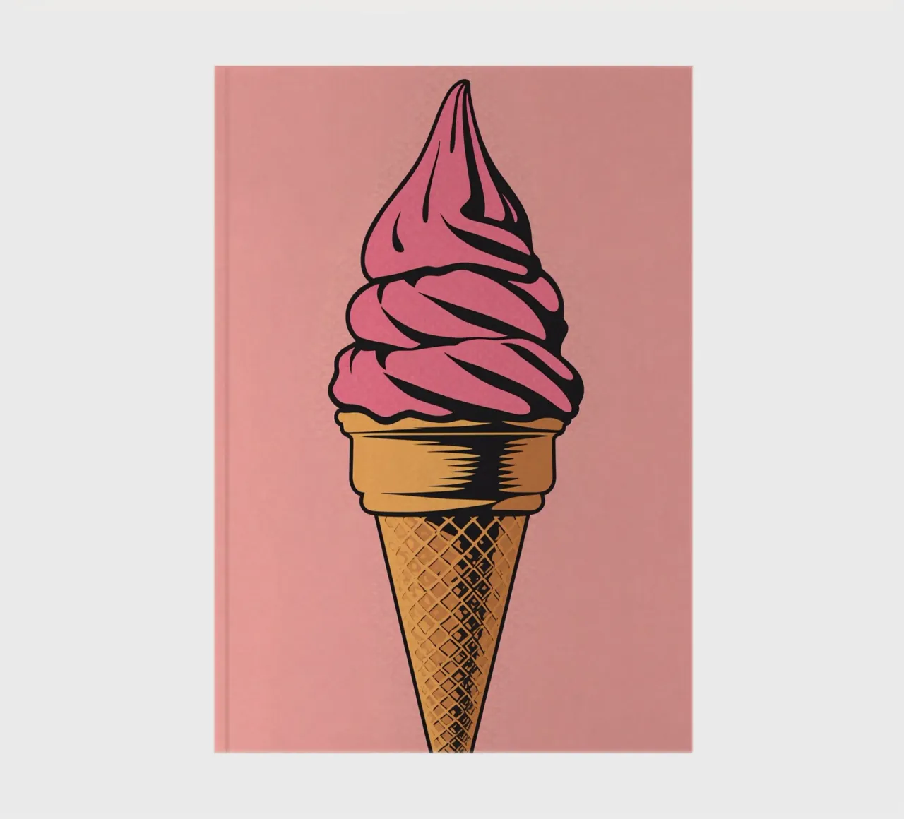 Cono gelato soft serve rosa diario da DesignDoodle