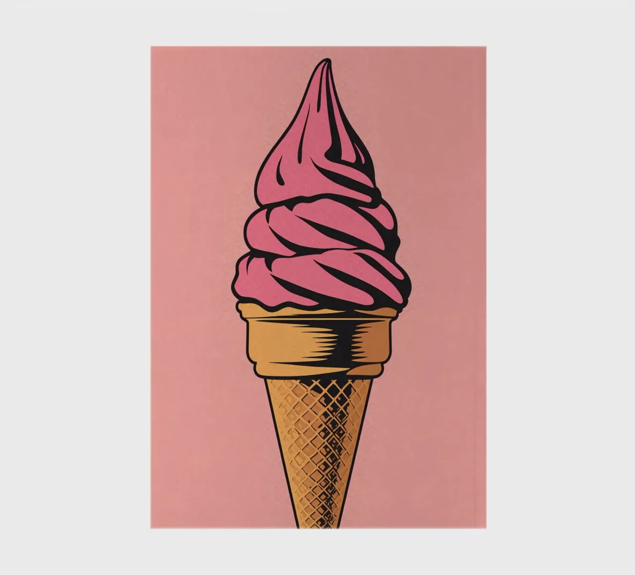 Cono gelato soft serve rosa diario da DesignDoodle