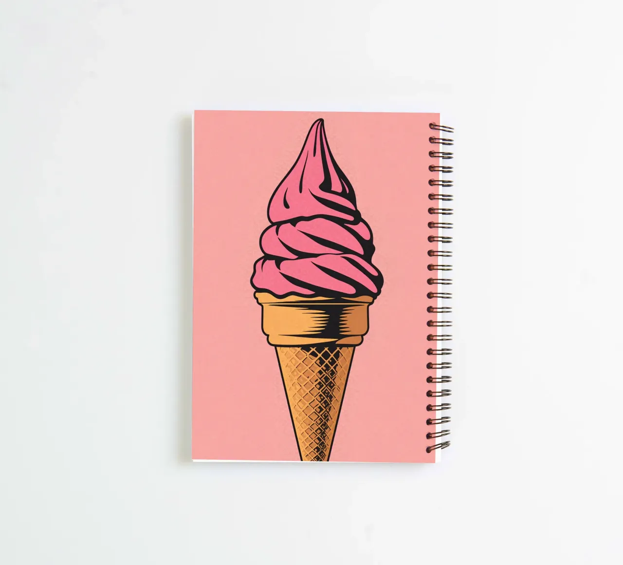 Pink Soft Serve Ice Cream Cone spiral notebook by DesignDoodle
