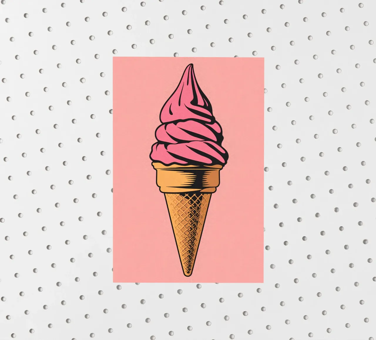Cono gelato soft serve rosa adesivo da DesignDoodle