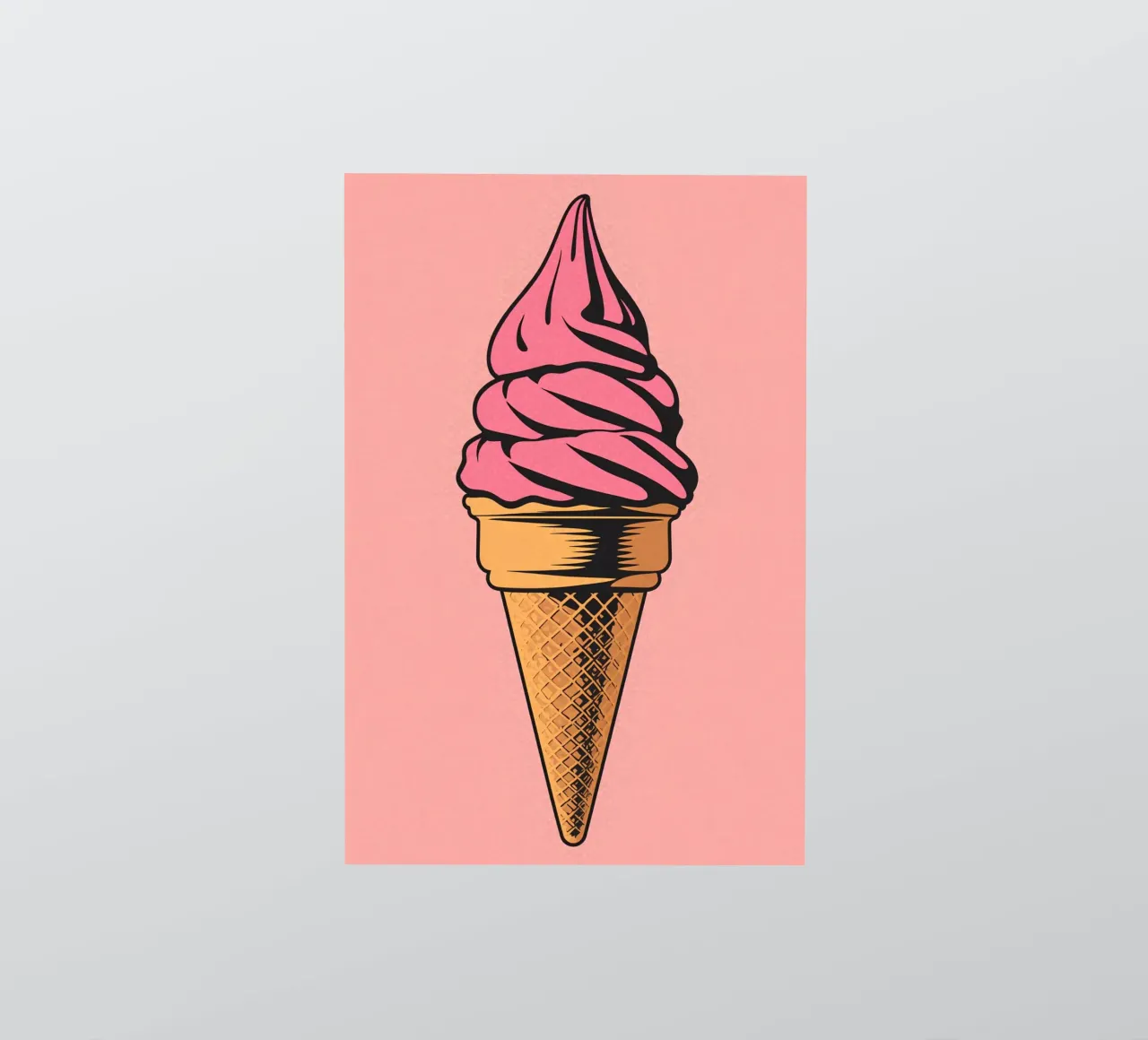 Cono gelato soft serve rosa adesivo da DesignDoodle