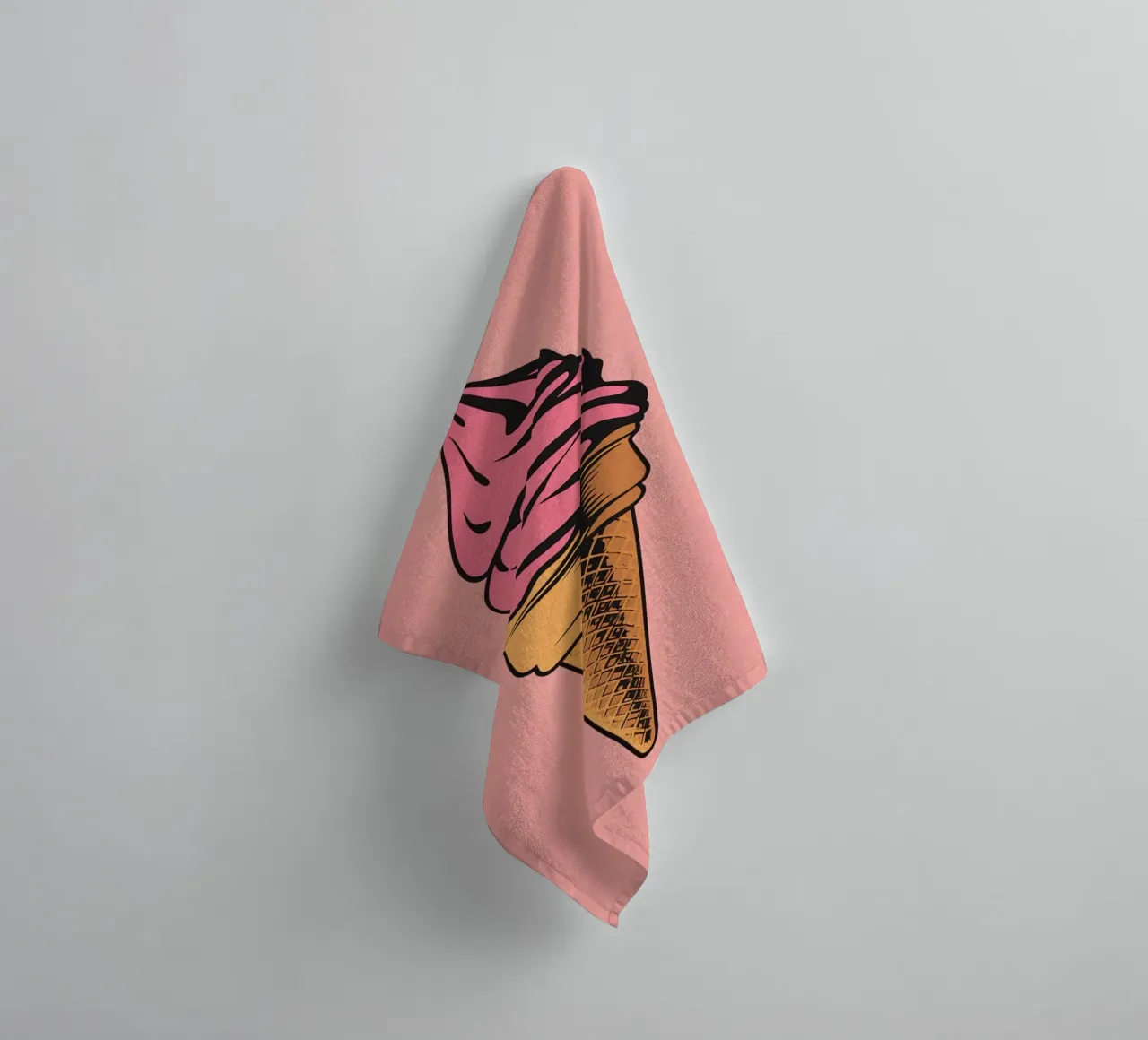 Cône de crème glacée Soft Serve rose serviette de bain de DesignDoodle