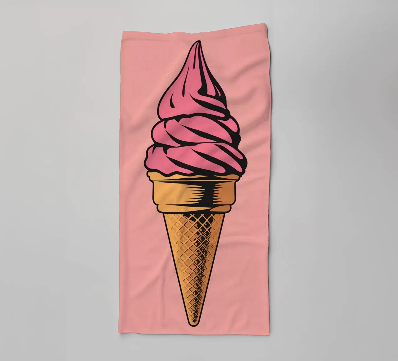 Cône de crème glacée Soft Serve rose serviette de bain de DesignDoodle