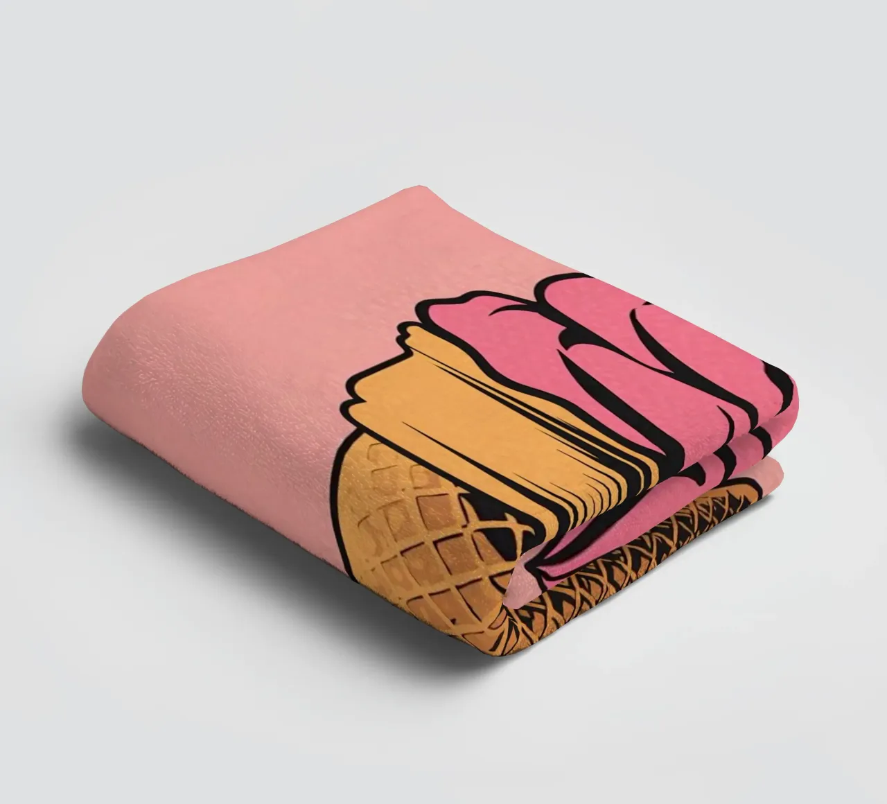 Cône de crème glacée Soft Serve rose serviette de bain de DesignDoodle