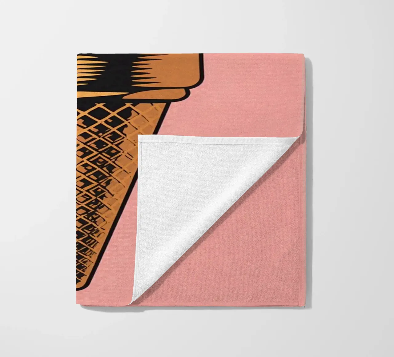 Pink Soft Serve Ice Cream Cone beach towel by DesignDoodle