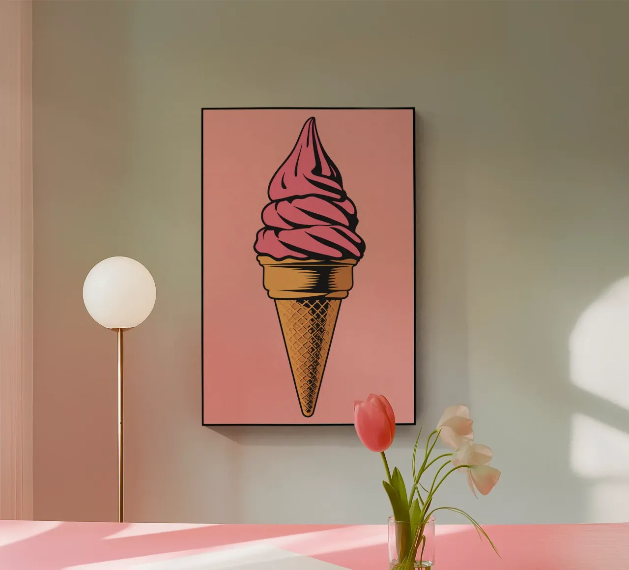 Cono gelato soft serve rosa plexiglass da DesignDoodle