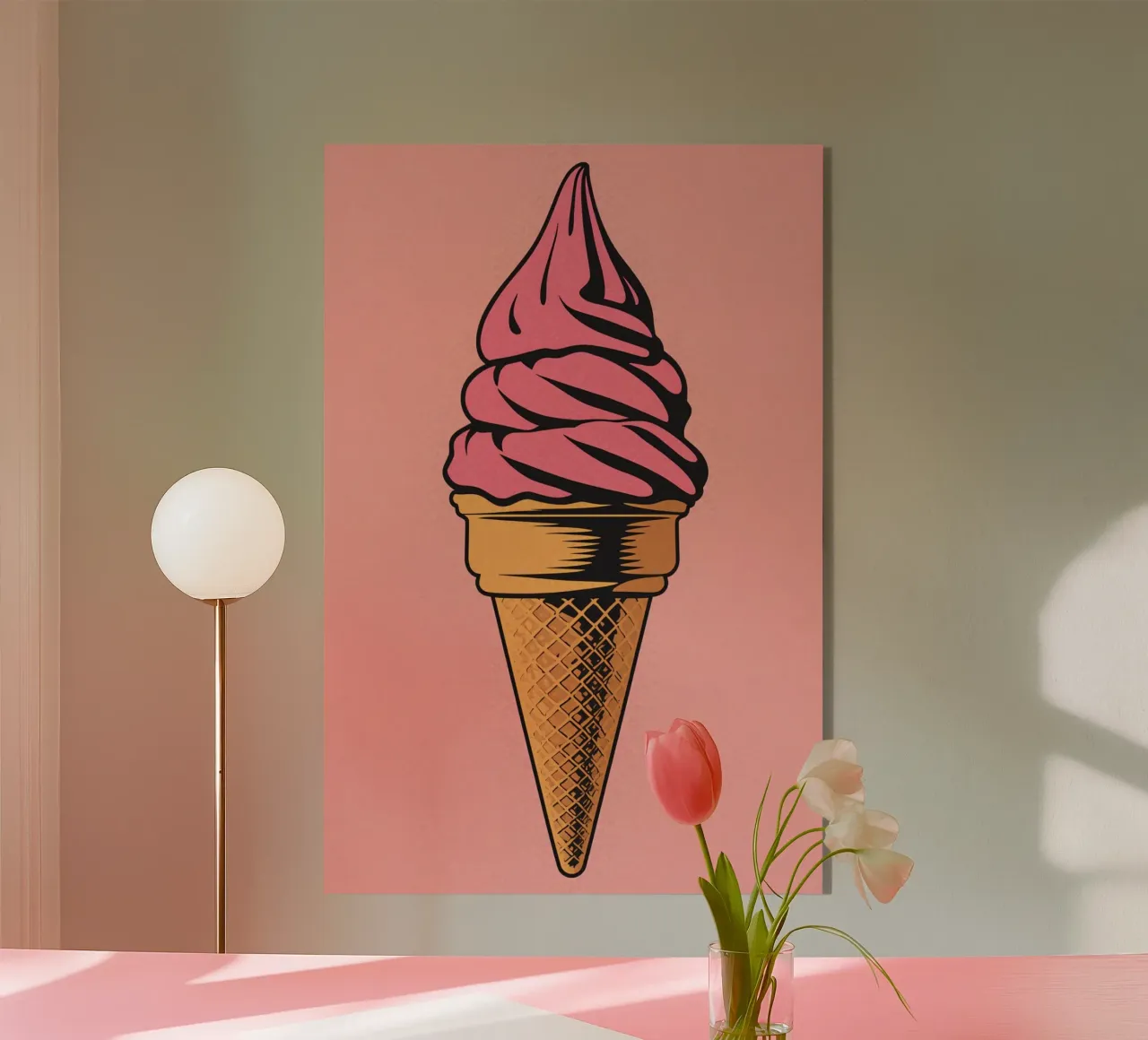 Cono gelato soft serve rosa plexiglass da DesignDoodle