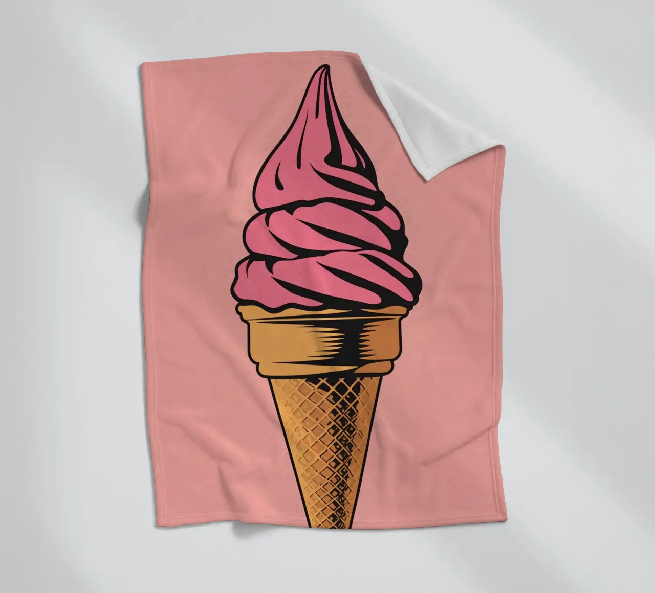 Cono gelato soft serve rosa coperta in pile da DesignDoodle