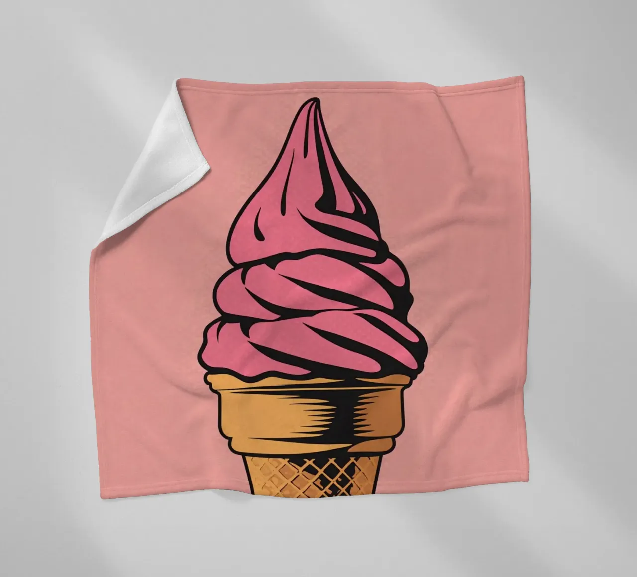 Cono gelato soft serve rosa coperta in pile da DesignDoodle
