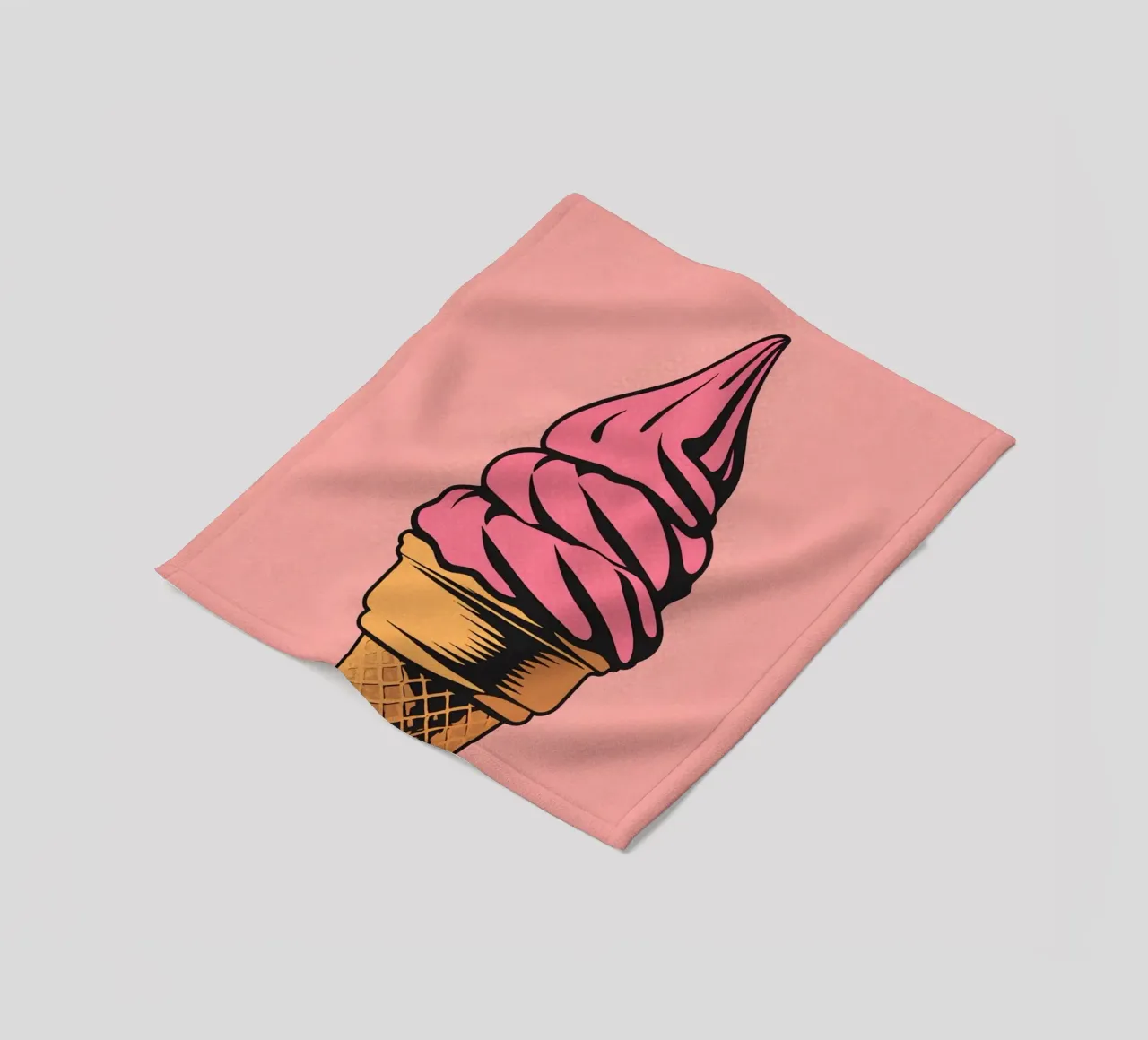 Cono gelato soft serve rosa coperta in pile da DesignDoodle