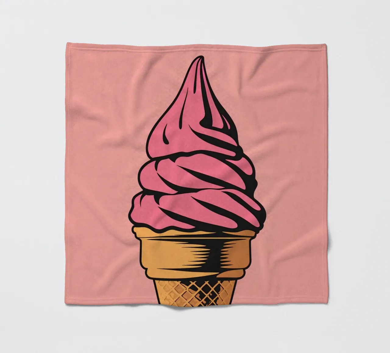 Cono gelato soft serve rosa coperta in pile da DesignDoodle