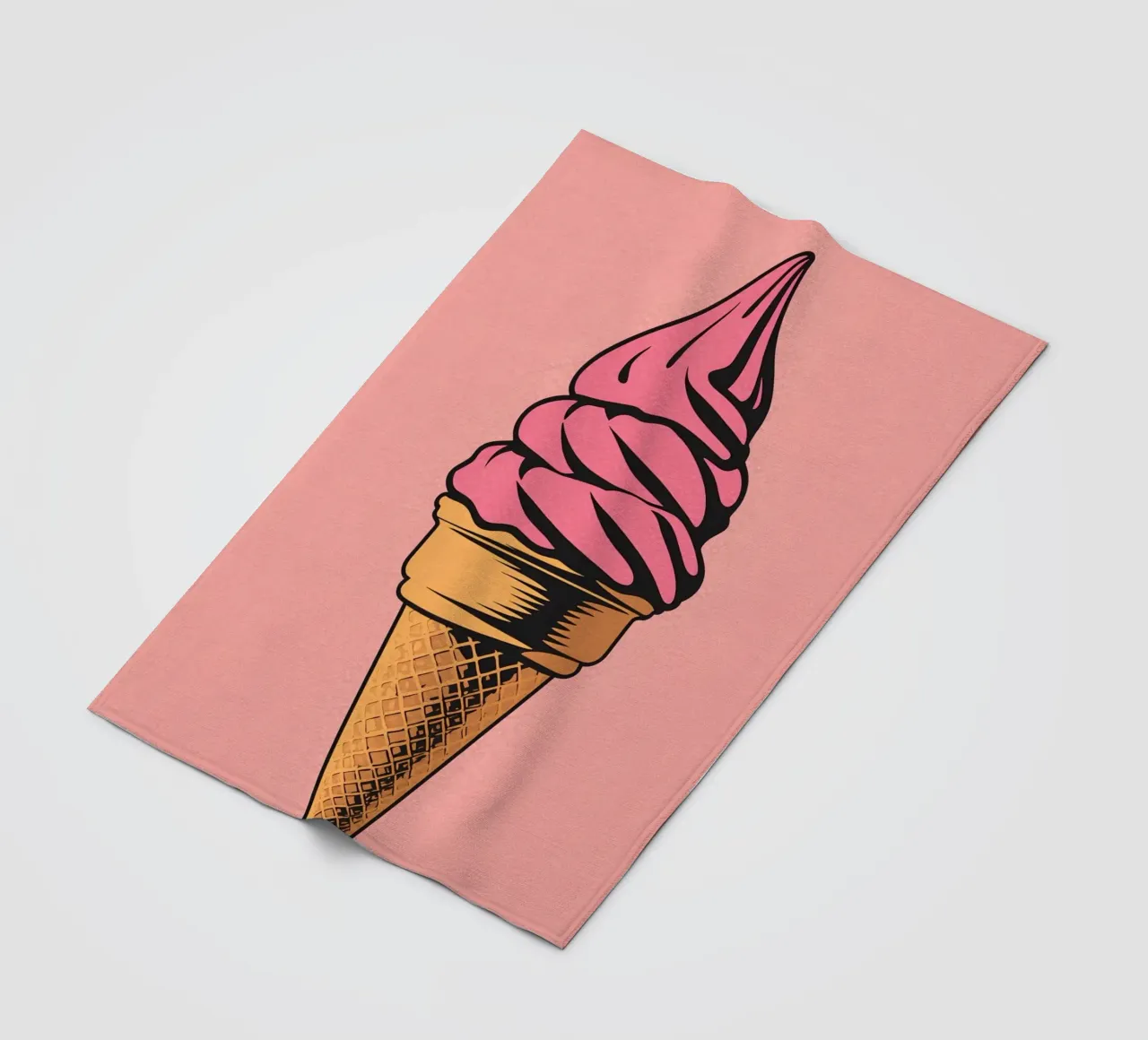 Cono gelato soft serve rosa coperta in pile da DesignDoodle
