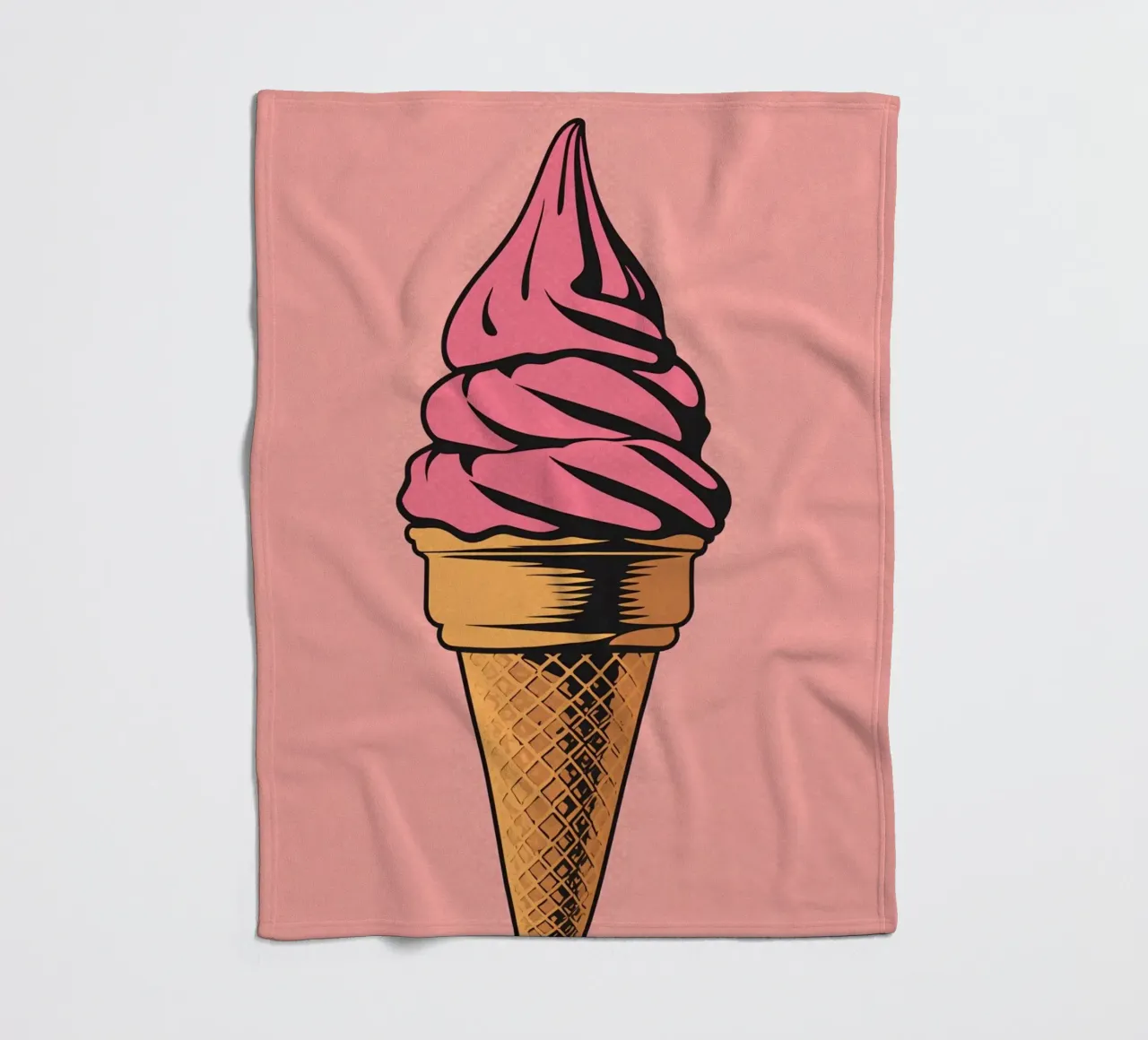 Cono gelato soft serve rosa coperta in pile da DesignDoodle