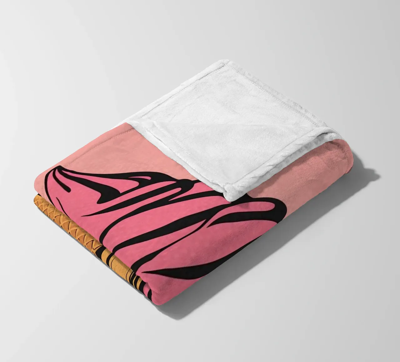 Cono gelato soft serve rosa coperta in pile da DesignDoodle