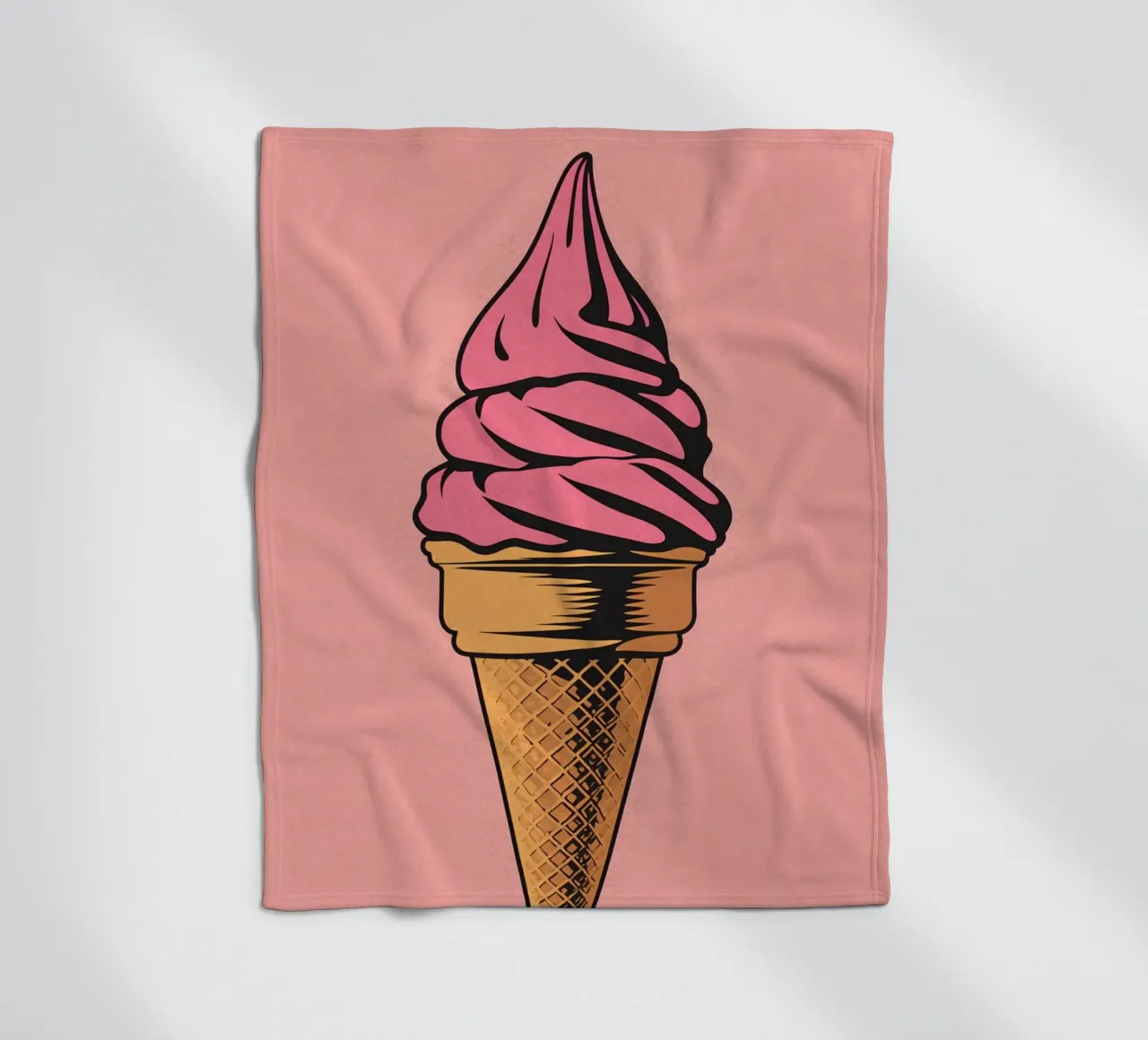 Cono gelato soft serve rosa coperta in pile da DesignDoodle