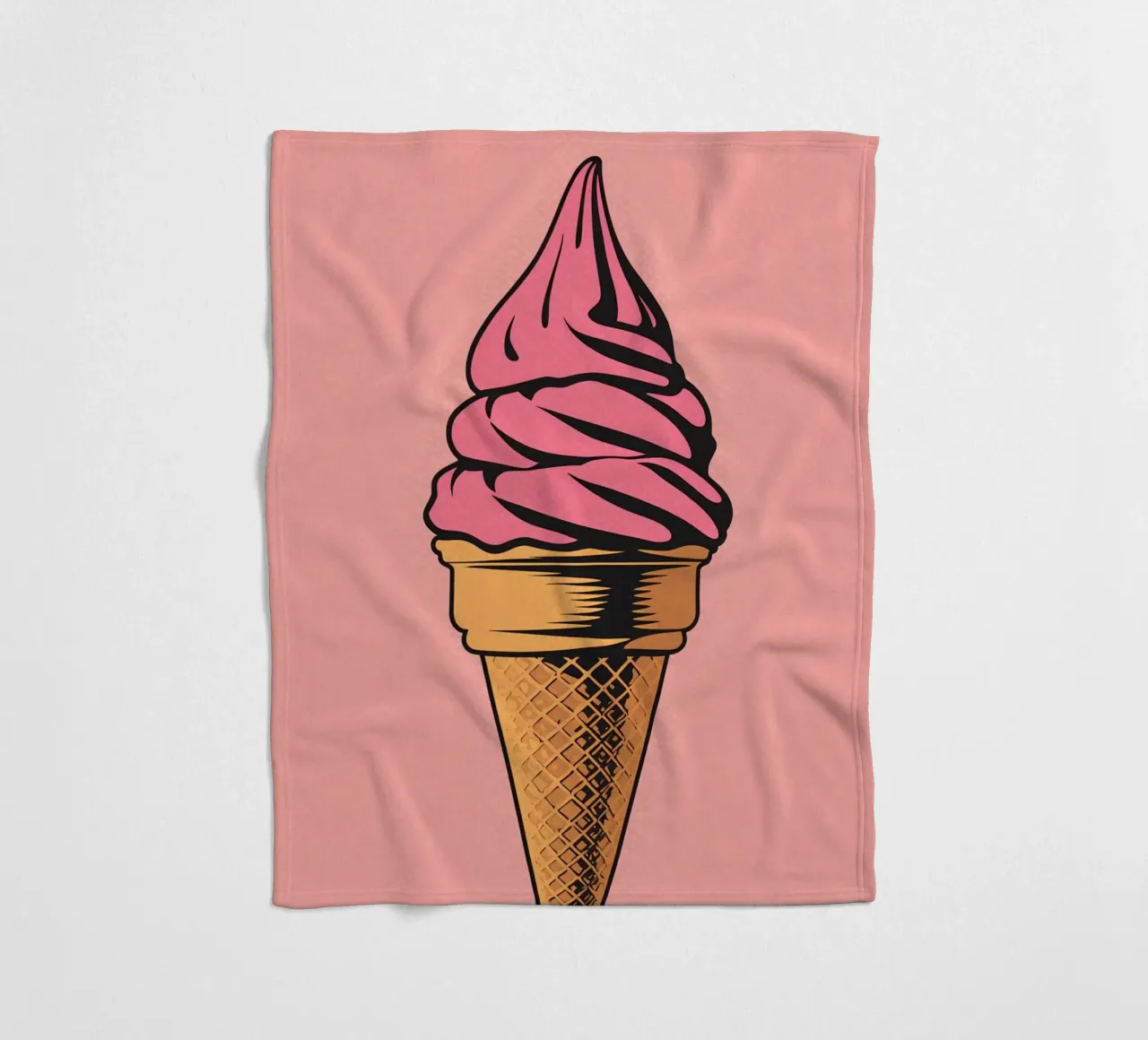 Cono gelato soft serve rosa coperta in pile da DesignDoodle