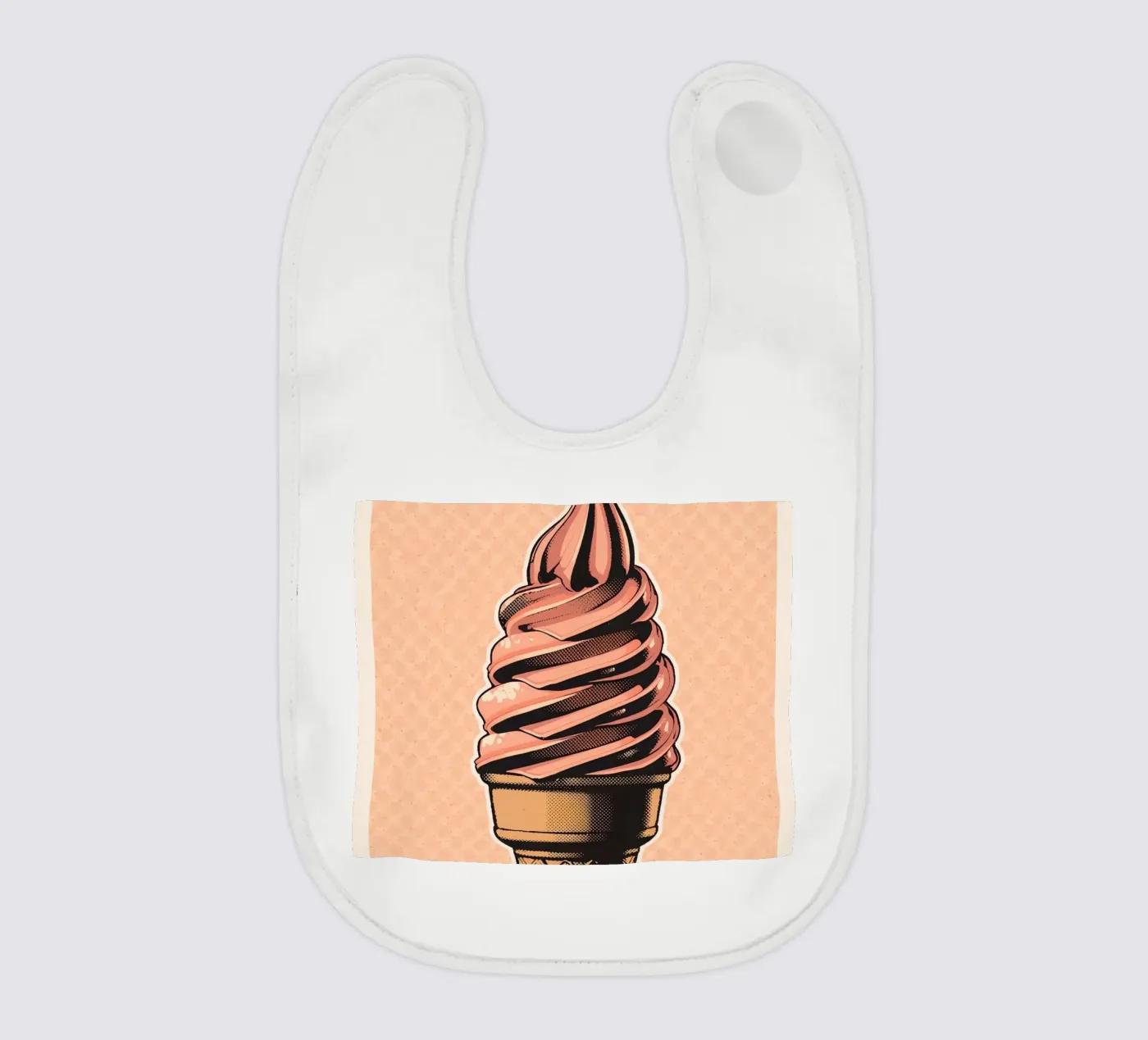 Pink soft-serve ice cream cone Babylätzchen von DesignDoodle