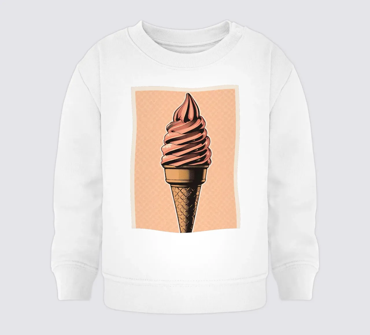 Cono gelato soft-serve rosa felpa neonato da DesignDoodle